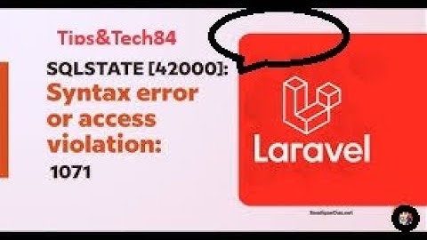 SQLSTATE 42000 Syntax error or access violation