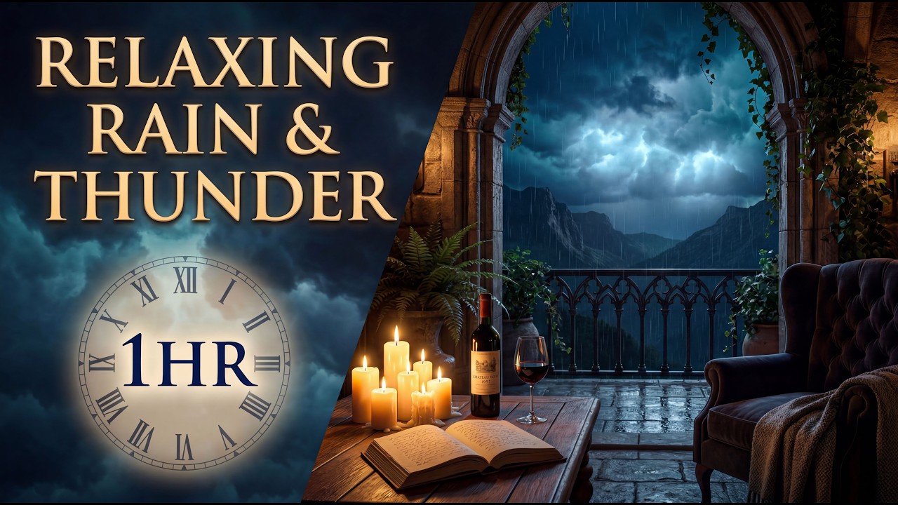 Distant Thunder and Rain | Cozy Mountain View Sleep Sounds