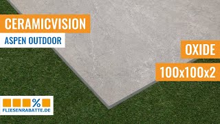 Ceramicvision Aspen Outdoor Oxide 100x100 cm Outdoor-Keramik 2 cm Terrassenplatten CVAPN127R