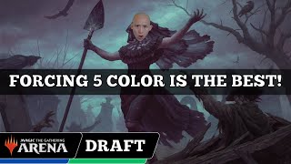 FORCING 5 COLOR IS THE BEST! | Outlaws Of Thunder Junction Draft | MTG Arena