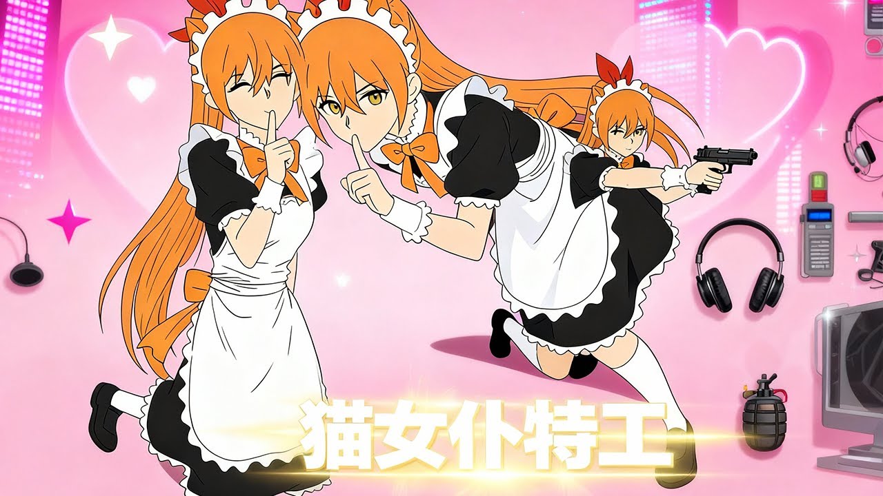 《猫女仆特工》大橘猫猫化身女仆也太可爱了，化身女仆的大橘猫猫能发现哪些隐藏在学校的更深的秘密呢？