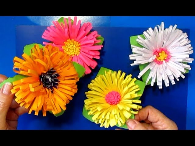 Бумажные цветы легко и быстро своими руками поделки из цветной бумагимастер класс. - YouTube