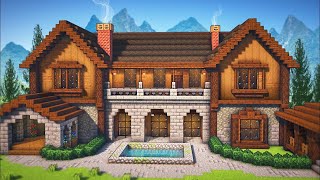 Minecraft: How To Build A Wooden Mansion | Tutorial #1