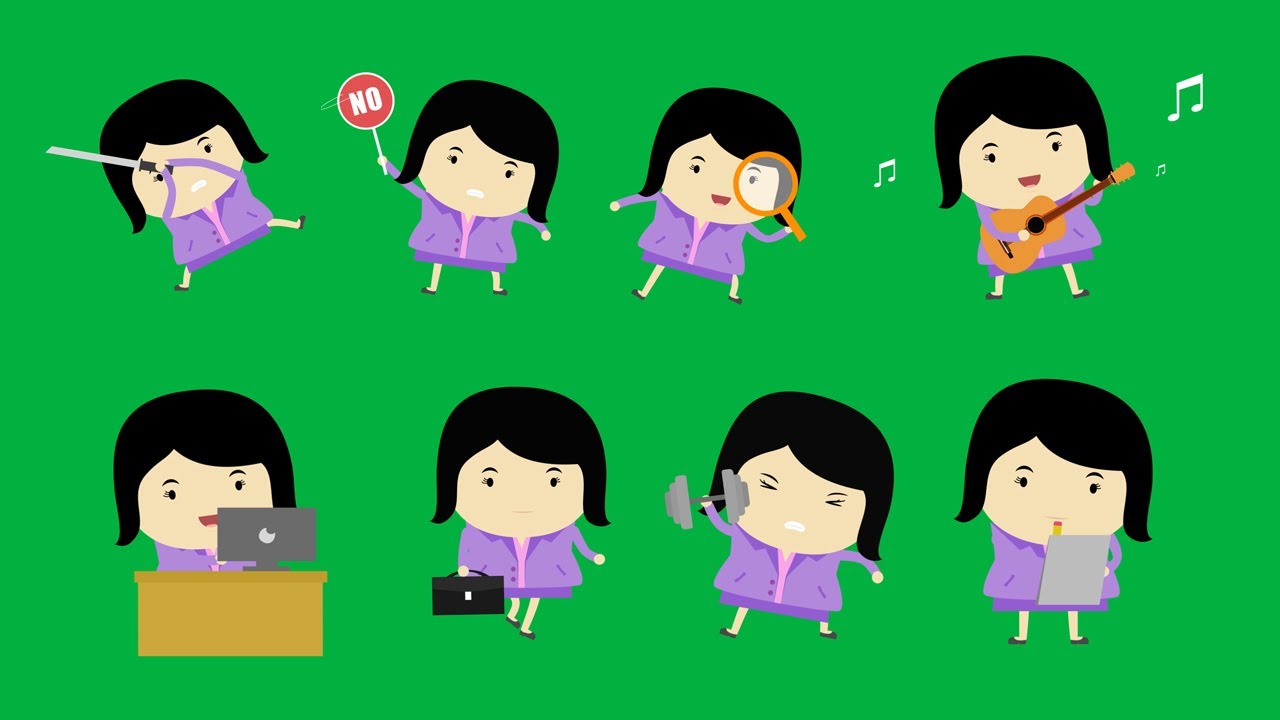 Female Character Green Screen Animation | Graphics & Animation