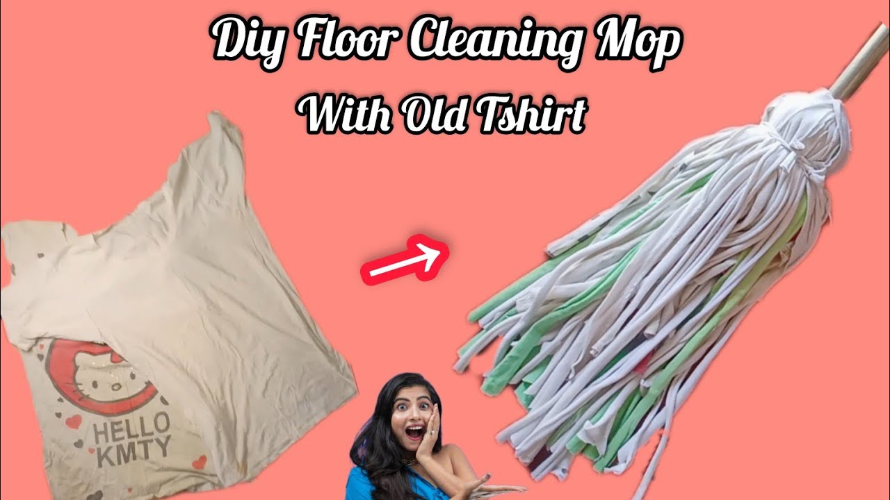Mops Using Clothes No Cost Diy / How to Make a Floor Cleaning Mop With Old Tshirt? / Old ...