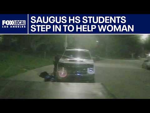Man dumps unconscious woman on sidewalk; 2 Saugus HS students step in to help her