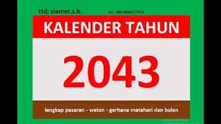 2043 calendar complete with market - weton and solar and lunar eclipse dates complete with maps