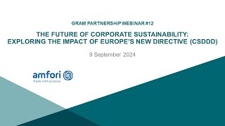 12th GRAM webinar: The future of corporate sustainability (CSDDD)