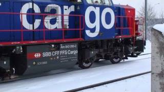 Rangierarbeiten im Winter mit Am 843 090 Mak 1700