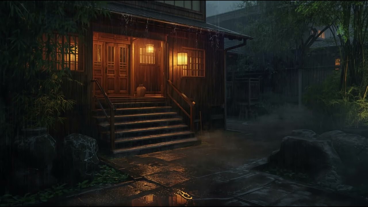 Just me and a midnight downpour — the roof runoff rhythm helps me drift off soon