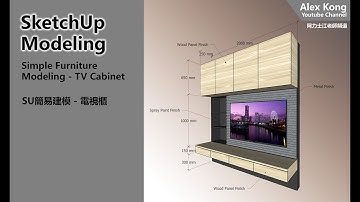 SketchUp Furniture Modeling - TV cabinet