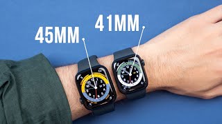 Apple Watch Series 8 - Size Comparison on Wrist! (41mm vs 45mm)