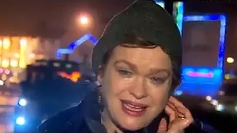 Reporter covering storm blows Internet away
