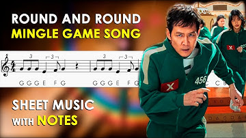 Mingle Game Song | Sheet Music with Notes for Recorder, Flute, Violin Tutorial | Round and Round 6
