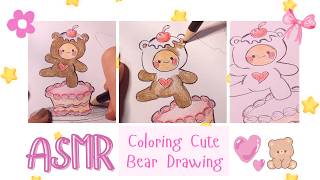 ASMR Talking While Coloring Cute Bear🧸❤︎ NO AI  ⁠♡ Soft Spoken screenshot 2