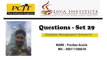 Question Set 29 | Database Management System | Java Institute