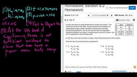Hypothesis Test for Two Population Means and Confidence Interval with StatCruch