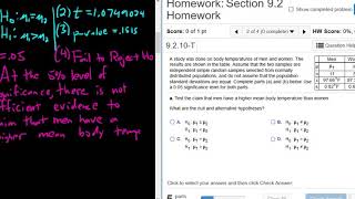 Hypothesis Test for Two Population Means and Confidence Interval with StatCruch