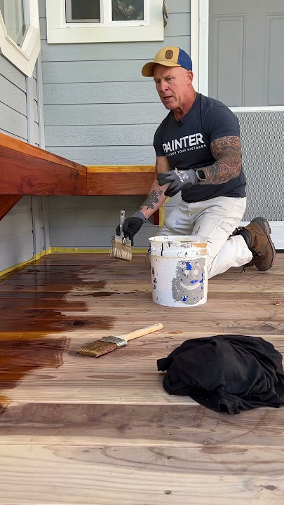 Expert Stain & Seal on redwood. #redwood #expert #deckoil