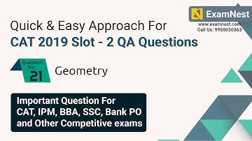 CAT 2019 Slot 2 QA Question Solution By Ajay Sharma | Question - 21 Geometry