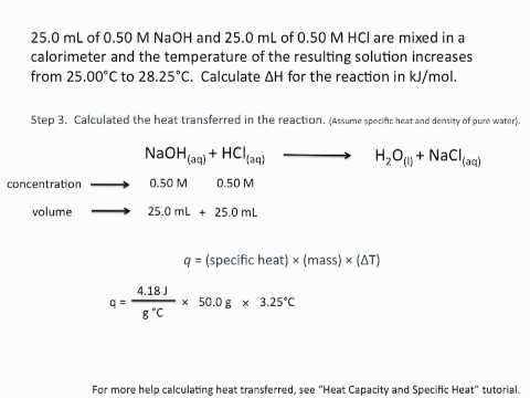 Using Calorimetry to Calculate Enthalpies of Reaction - Chemistry Tutorial