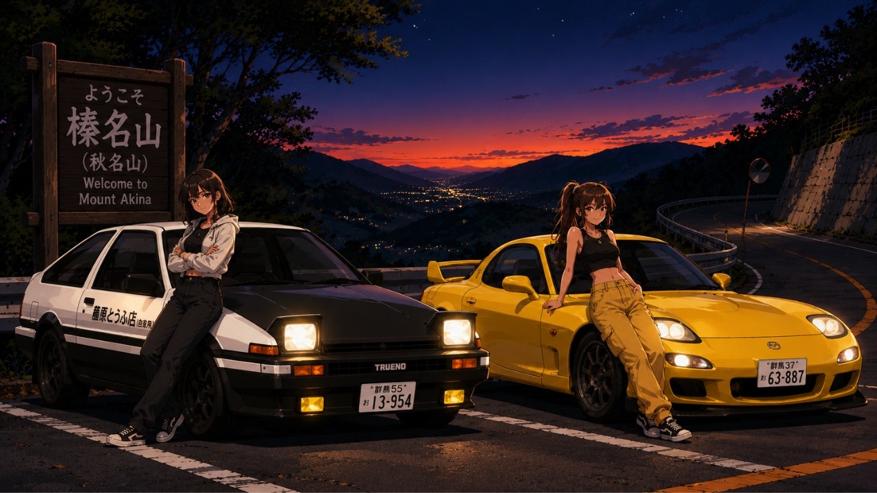 🏁 AE86 × FD3S – Pulsing Adrenaline ⚡ Touge Battle | Anime Racing