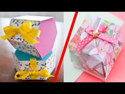 How to make gift box with lid ! Paper crafts gift bag! Craft family ...