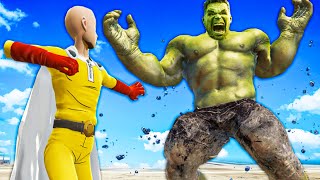 One Punch Man uses his Strongest attack against the Hulk in GTA 5