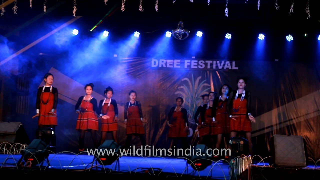 Young Apatani girls dance 'Kata Kata' - Dree festival, Ziro