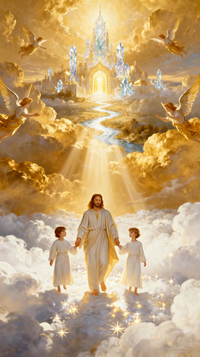 A Walk in Heaven — Jesus with Two Children