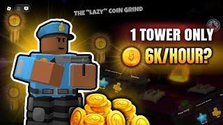 Easiest Solo Coin Grind Strategy in TDS?? (5K+ Coins/Hour) (1 Tower Only) (Roblox)