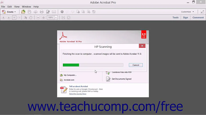 Scanning into a PDF Document - Adobe Acrobat XI Training Tutorial Course