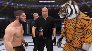 Khabib vs. Bengal Tiger - EA Sports UFC 4 - Eagle Fights ☝️🦅