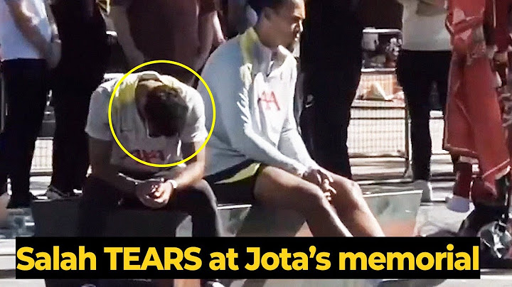 Mo Salah and Van Dijk can't stop crying as they placed flowers at Jota's tribute monument in Anfield