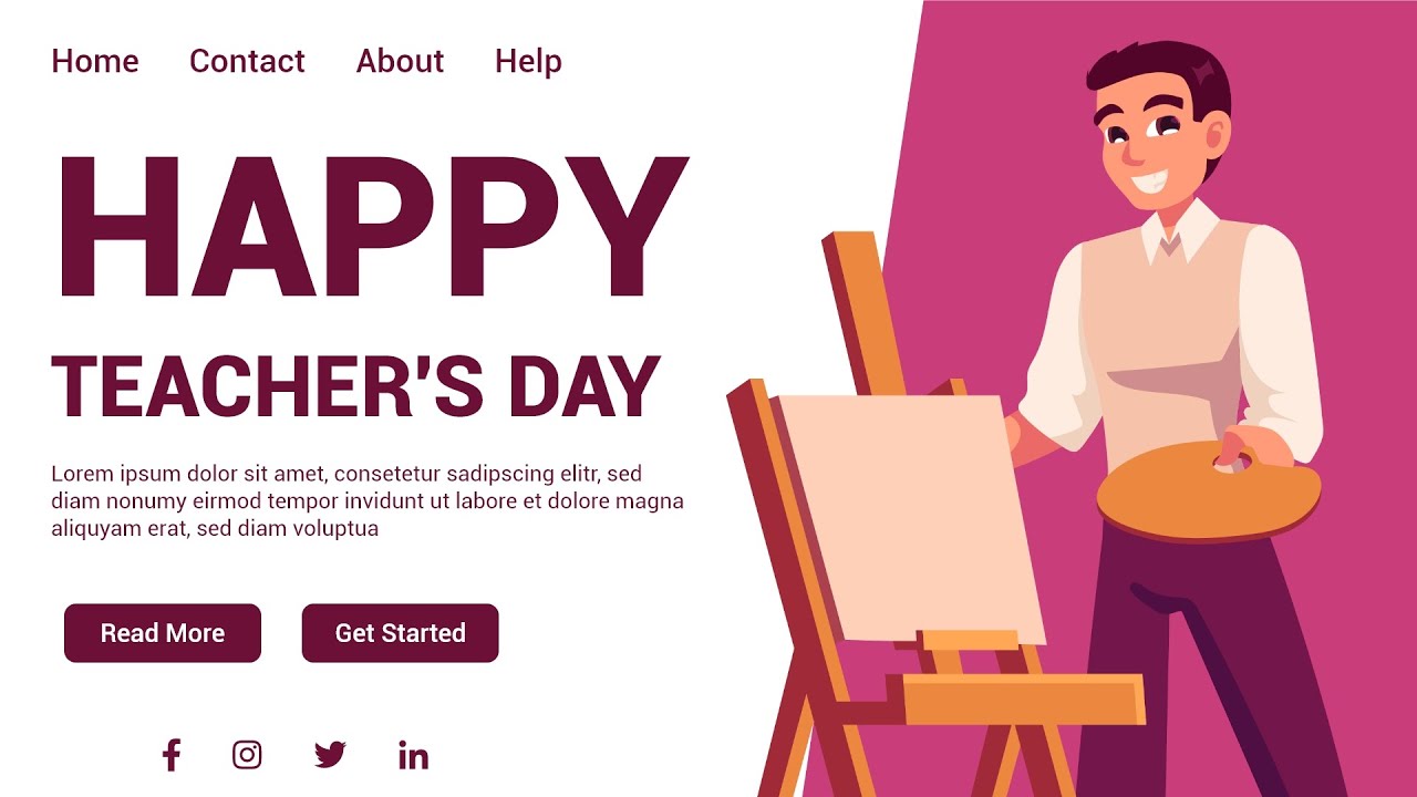 HAPPY TEACHERS DAY | Website UI Design Tutorial 2022 | Learn UI UX ...