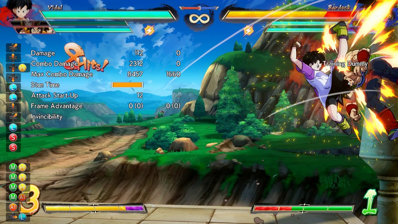 DBFZ Combo Stuff 04 - Videl Corner Combo with Android 18