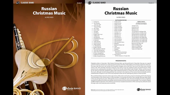 Russian Christmas Music, by Alfred Reed - Score & ...