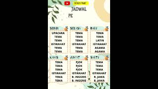 JADWAL PELAJARAN KELAS 3 KURIKULUM 2013