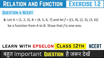 Relation & Function Class 12 | Exercise 1.2 Question 6 | NCERT Solution 2024