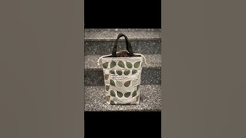 Túi xách vải canvas hình Lá mộc dễ thương đựng ly/bình giữ nhiệt cỡ lớn siêu tiện dụng