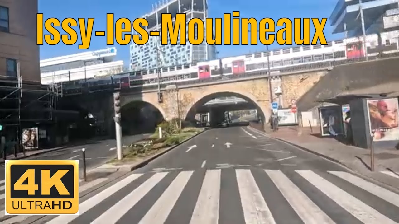 Issy-les-Moulineaux 4k -  Driving- French region