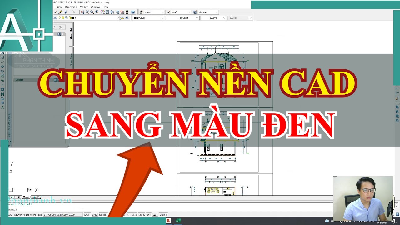 Chuyển nền cad sang màu đen trong model và layout cực đơn giản. - YouTube