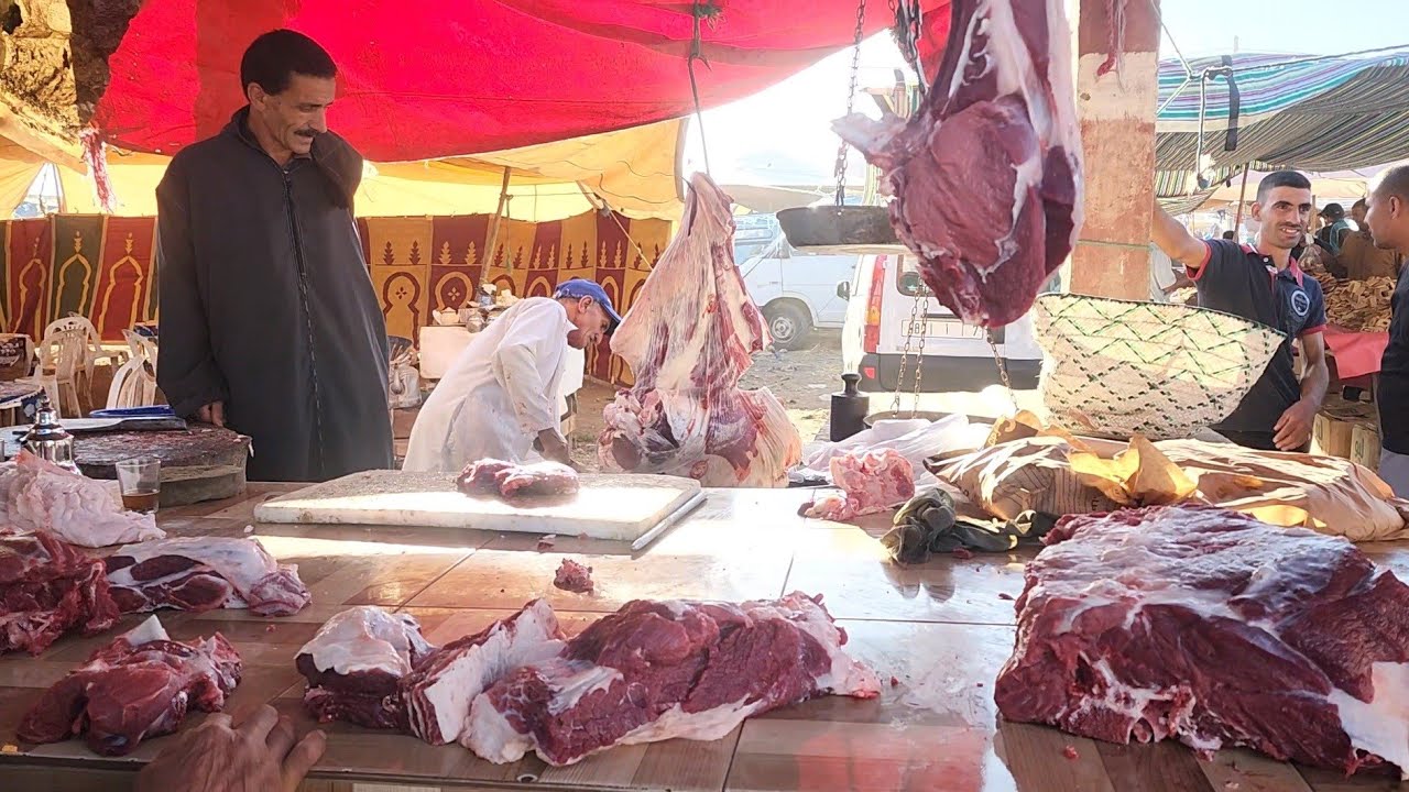 من سوق الأسبوعي الأربعاء بن سليمان نقدم لكم أتمنة اللحوم حمراء
