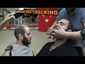 STRONG BARBER MASSAGE AND CRACKING ( Asmr head, face, nose, arm, palm, foot, leg massage ) #acmp