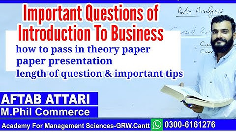 Important Questions Of Introduction To Business
