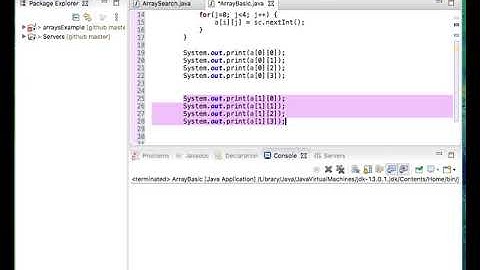 2-D array scanning and printing in java