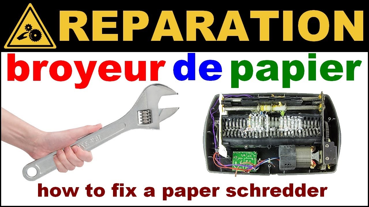 Comment réparer destructeur broyeur de papier électrique