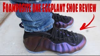 foamposite eggplant on feet