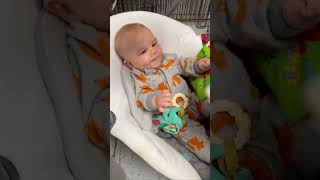 6-Month-Old Bonds with Bulldog Puppy