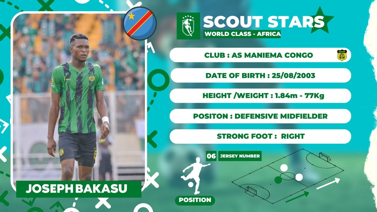 SCOUT STARS - JOSEPH BAKASU [DEFENSIVE MIDFIELDER] [AS MANIEMA] - CAF ...